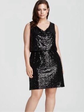 CALVIN KLEIN 🖤BLACK🖤 SEQUIN SLEEVELESS COCKTAIL MINI DRESS SIZE MEDIUM 🌟NWT🌟